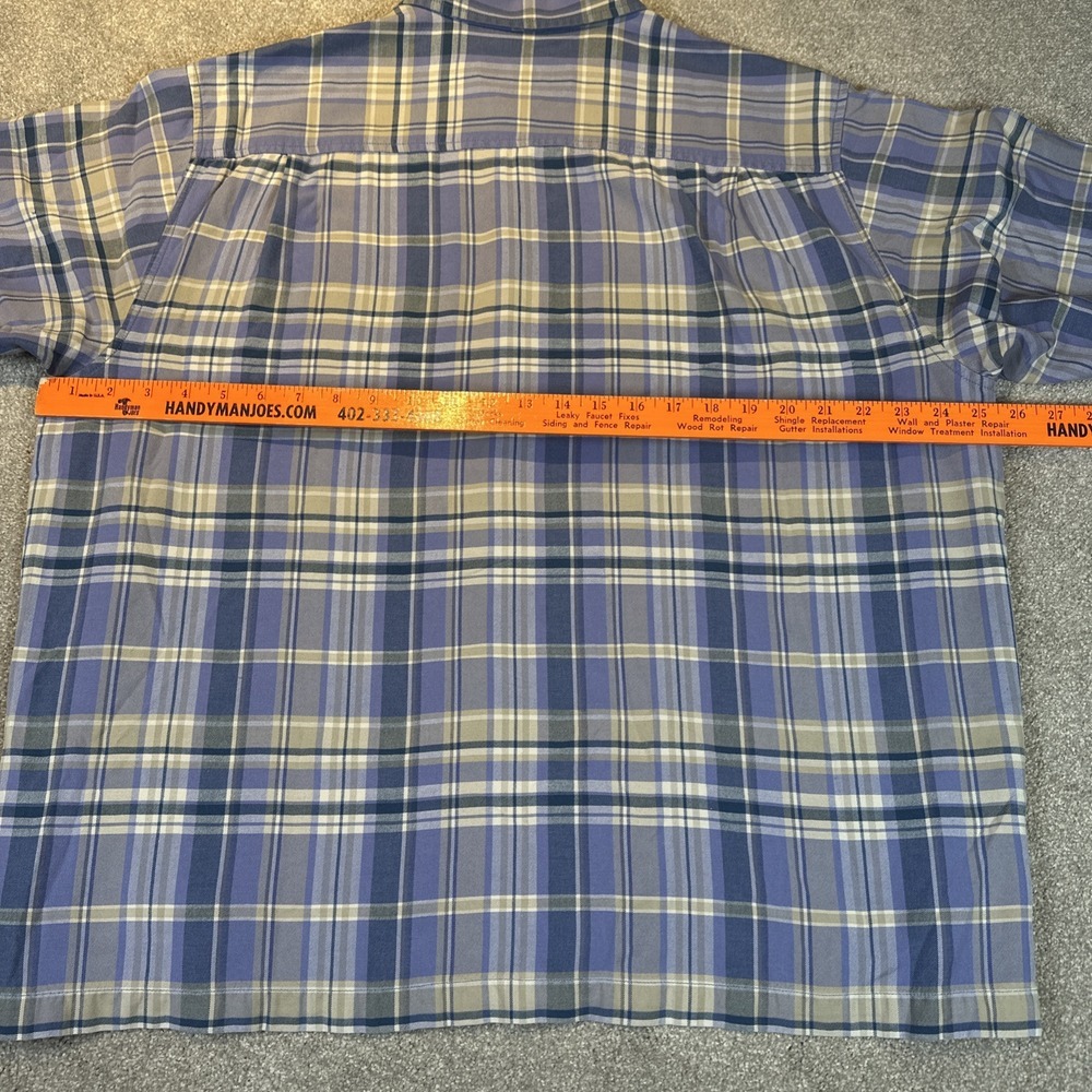 Tommy Bahama Mens Shirt Silk Blue White Plaid Purple  XL Short Sleeve Button‎ - Picture 11 of 11